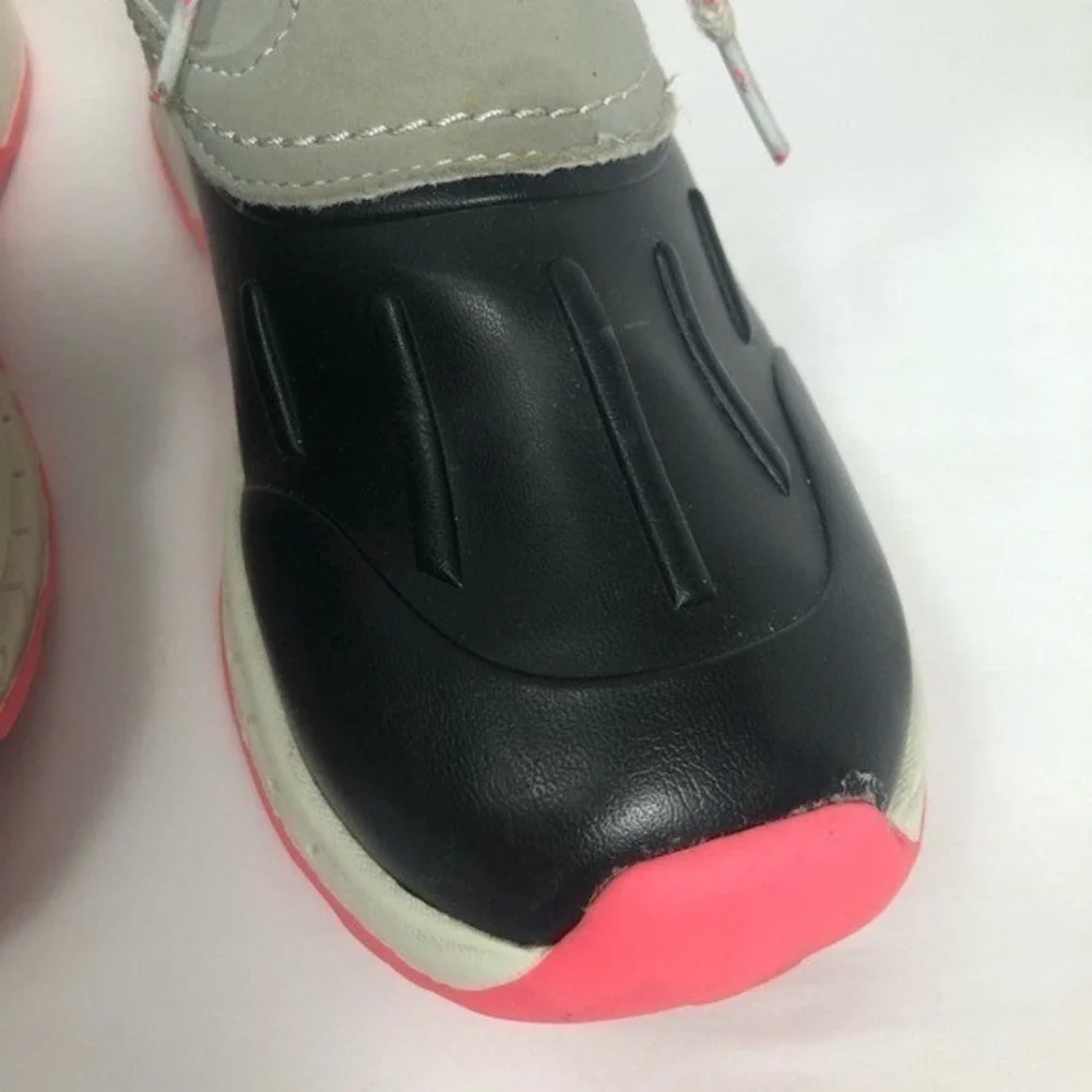 Womens Winter Snow Boots‎ Gray Quilted Faux Fur Trim Lace Up Size 3
